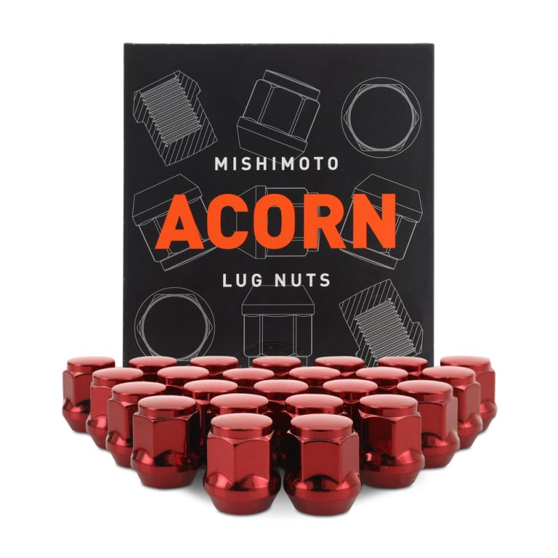 Kies-Motorsports Mishimoto Mishimoto Steel Acorn Lug Nuts M14 x 1.5 - 24pc Set - Red