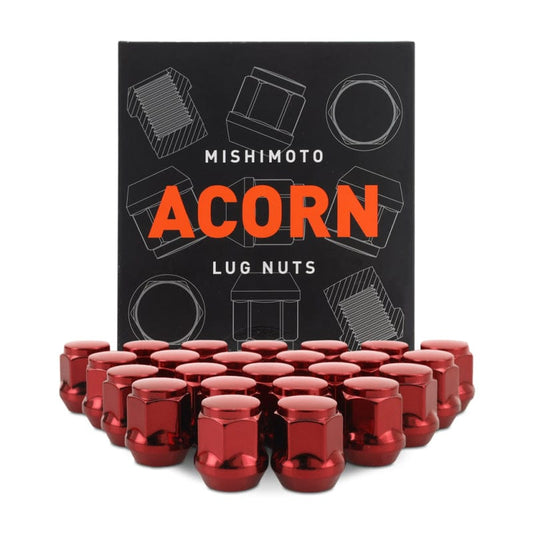 Kies-Motorsports Mishimoto Mishimoto Steel Acorn Lug Nuts M14 x 1.5 - 24pc Set - Red