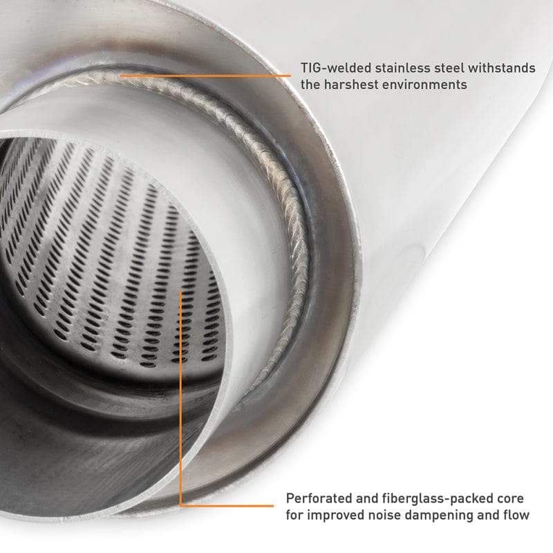 Kies-Motorsports Mishimoto Mishimoto Universal Muffler with 3.0in Offset Inlet/Outlet - Brushed