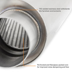 Kies-Motorsports Mishimoto Mishimoto Universal Muffler with 3.0in Offset Inlet/Outlet - Brushed