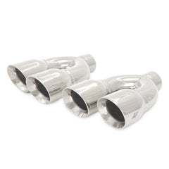 Kies-Motorsports Mishimoto Mishimoto Universal Steel Muffler Tip 2.5in Inlet Dual Y Polished