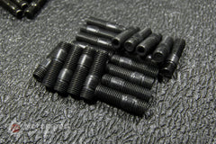 Kies-Motorsports Motorsport Hardware 44mm Black Race Stud Kit 12 x 1.5 with Black 17mm Conical Seat Nuts