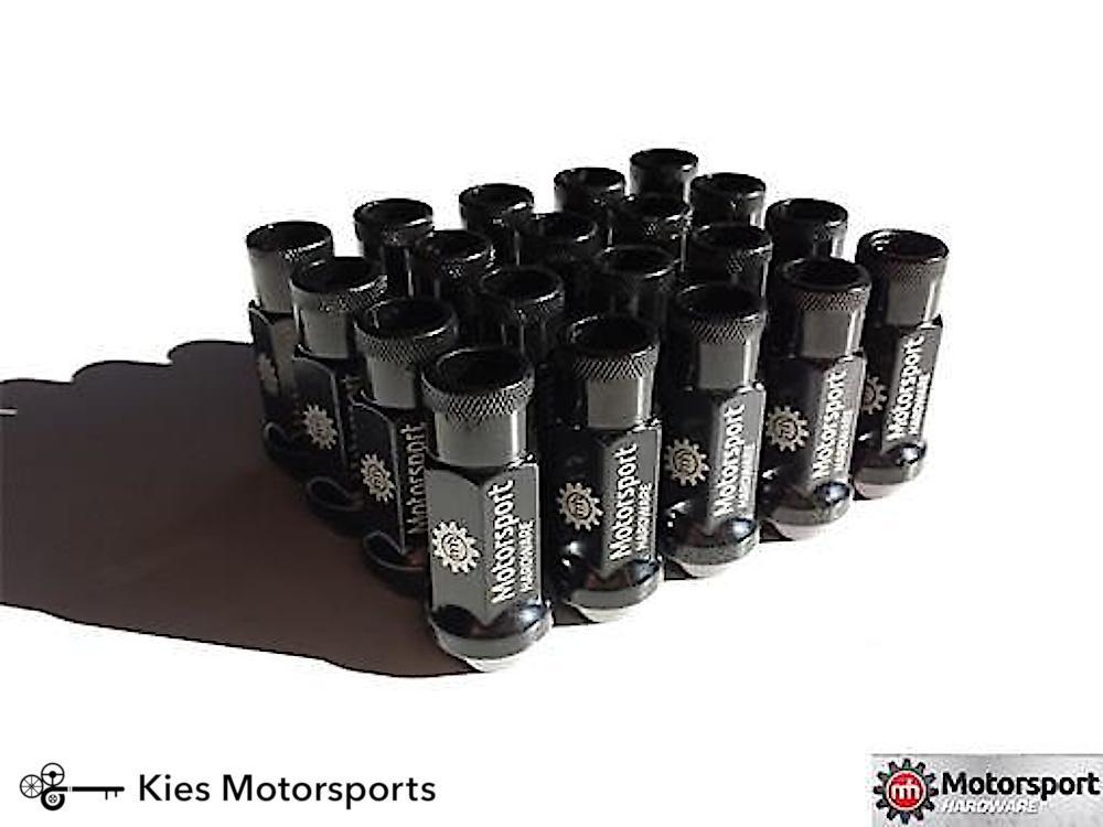 Kies-Motorsports Motorsport Hardware Motorsport Hardware 5-Lug (14 x 1.25 Thread) 82mm Black Bullet Nose Stud Kit (F Series & G Series & A90 Supra) Black Racing Nuts