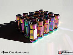 Kies-Motorsports Motorsport Hardware Motorsport Hardware 5-Lug (14 x 1.25 Thread) 90mm Black Bullet Nose Stud Kit (F / G Series BMW & A90 Supra) NeoChrome Racing Nuts
