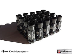 Kies-Motorsports Motorsport Hardware Motorsport Hardware 5-Lug (14 x 1.25 to 14 x 1.5 Thread Conversion) 78mm Black Bullet Nose Stud Kit (F / G Series BMW & A90 Supra) Black Racing 17mm Hex Racing Nuts