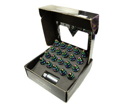 Kies-Motorsports NRG NRG 500 Series M12 X 1.5 Bullet Shape Steel Lug Nut Set - 21 Pc w/Lock Key - Neochrome