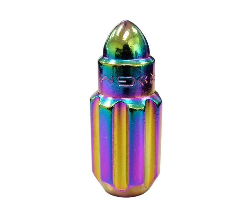 Kies-Motorsports NRG NRG 500 Series M12 X 1.5 Bullet Shape Steel Lug Nut Set - 21 Pc w/Lock Key - Neochrome