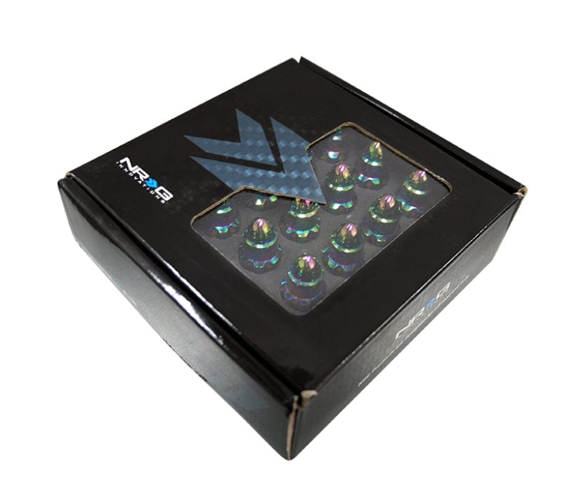 Kies-Motorsports NRG NRG 500 Series M12 X 1.5 Bullet Shape Steel Lug Nut Set - 21 Pc w/Lock Key - Neochrome