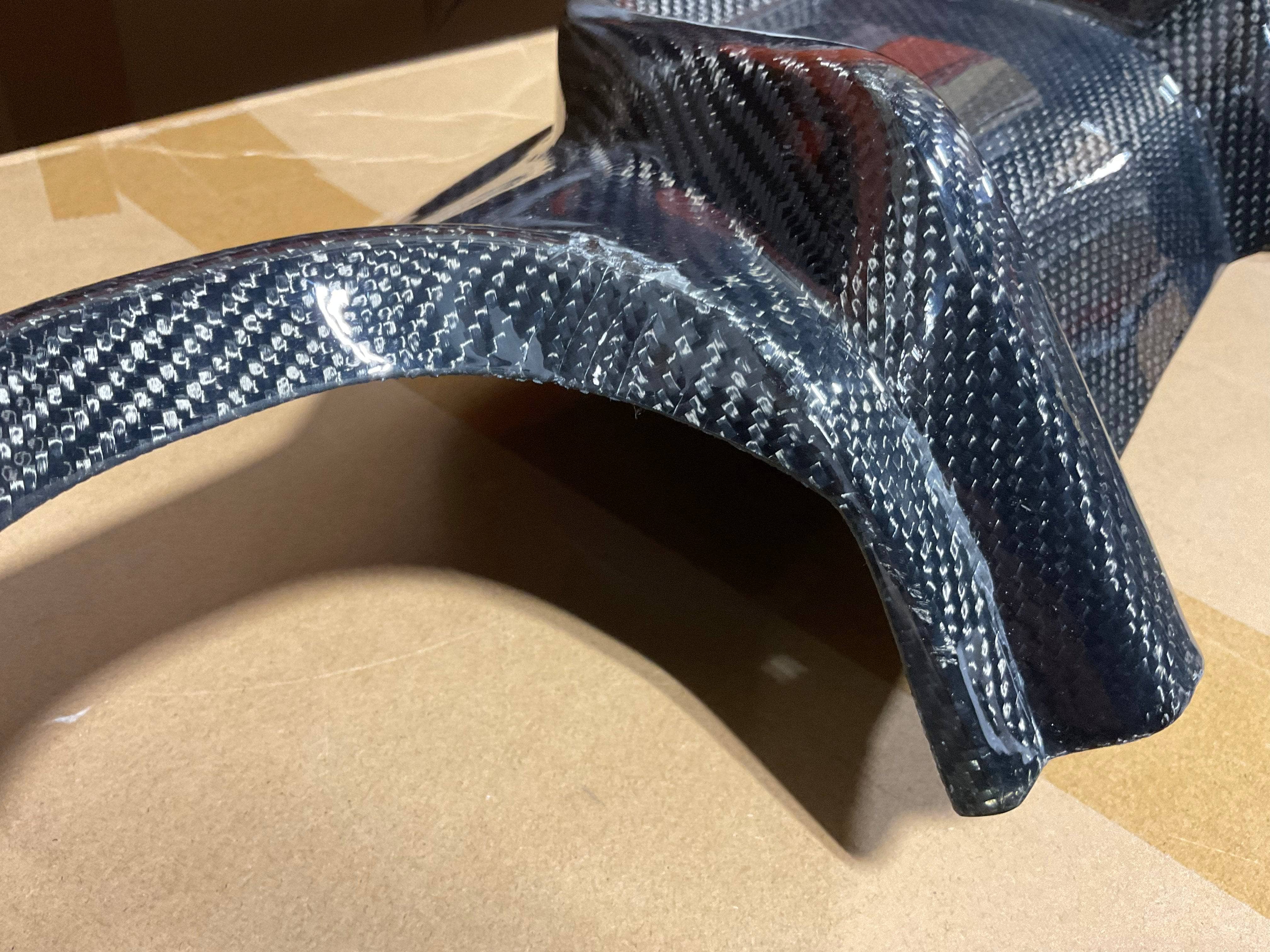 Kies-Motorsports Open Box Item OPEN BOX - BMW F32 435i Quad Tip Carbon Fiber Diffuser with Brake Light (Cracked)