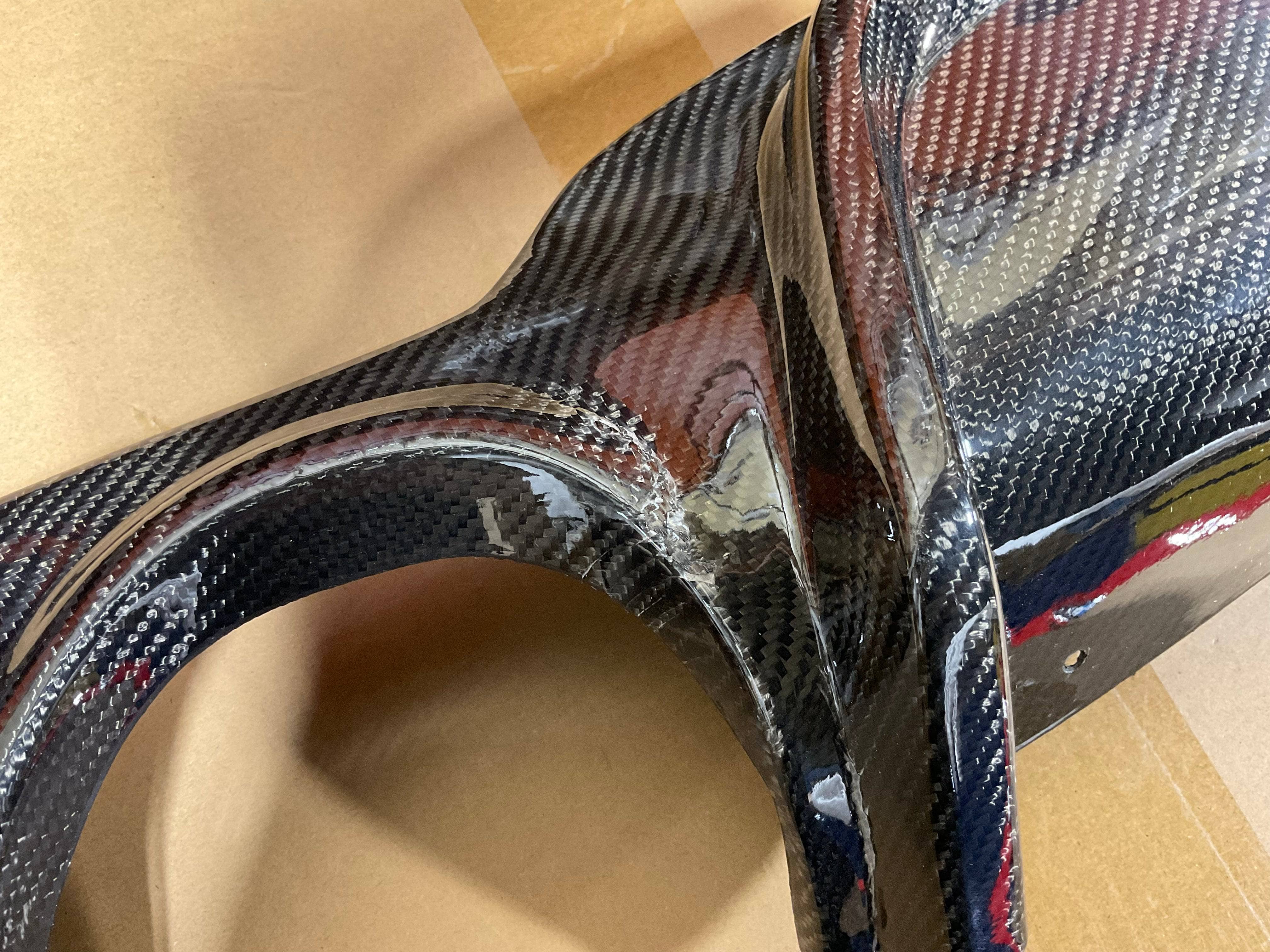 Kies-Motorsports Open Box Item OPEN BOX - BMW F32 435i Quad Tip Carbon Fiber Diffuser with Brake Light (Cracked)