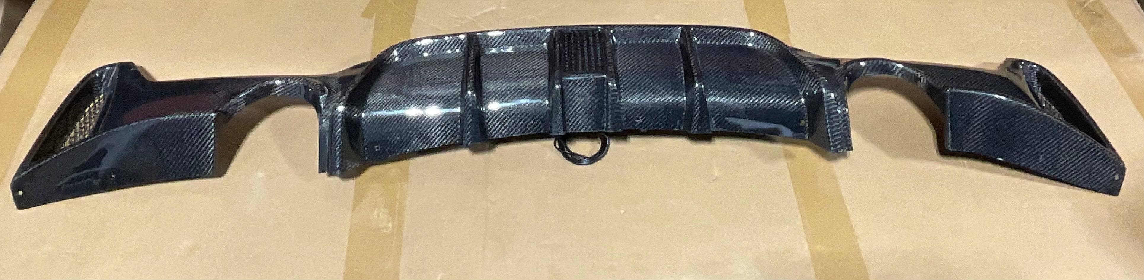 Kies-Motorsports Open Box Item OPEN BOX - BMW F32 435i Quad Tip Carbon Fiber Diffuser with Brake Light (Cracked)