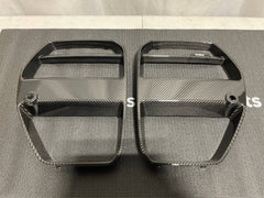 Kies-Motorsports Open Box Item OPEN BOX - BMW G8X Dry Carbon Fiber V-Style Front Grill Replacement (w/ ACC)