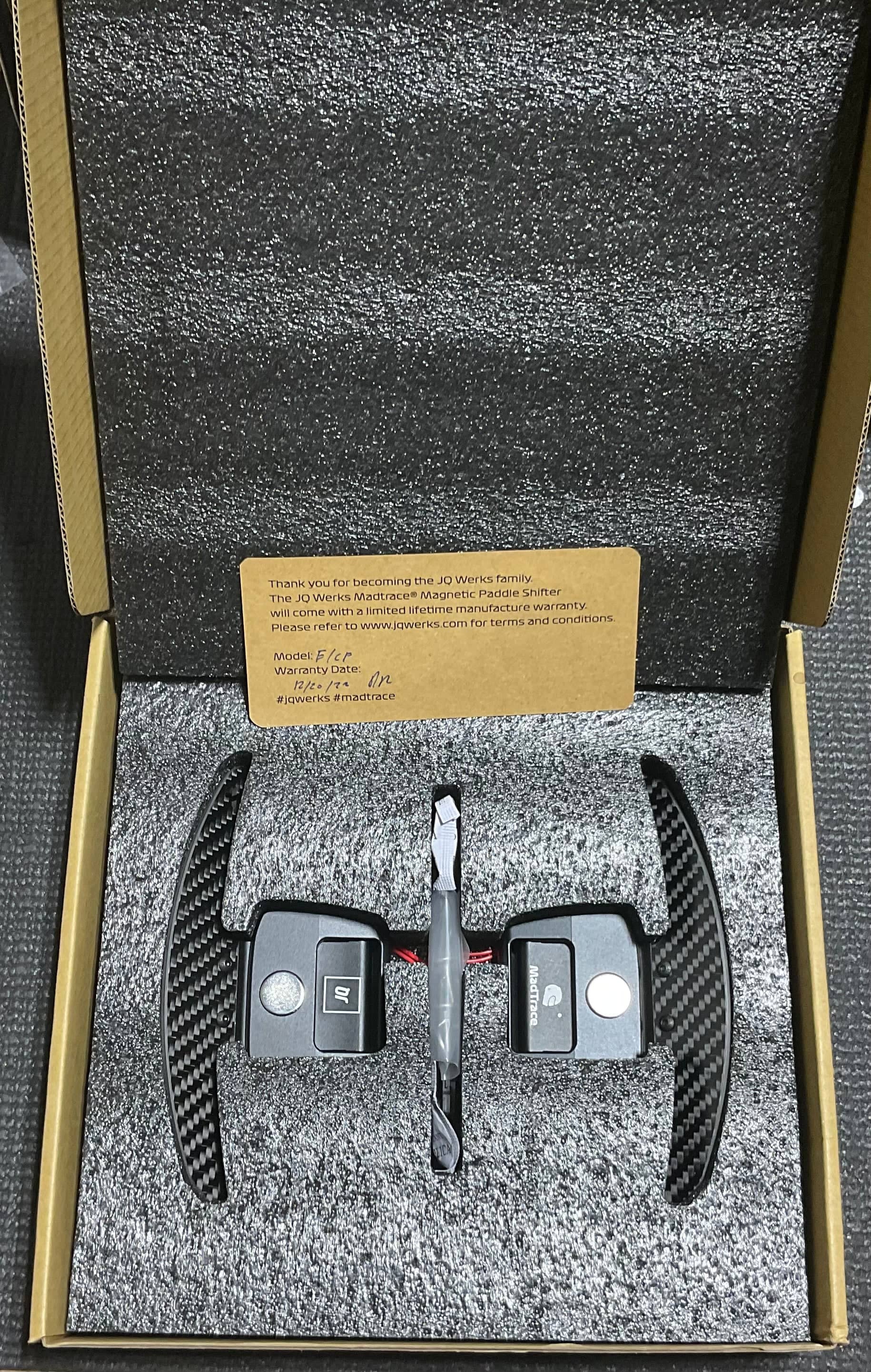 Kies-Motorsports Open Box Item OPEN BOX - JQ Werks MadTrace Carbon Fiber Magnetic Paddle Shifters (E SERIES)