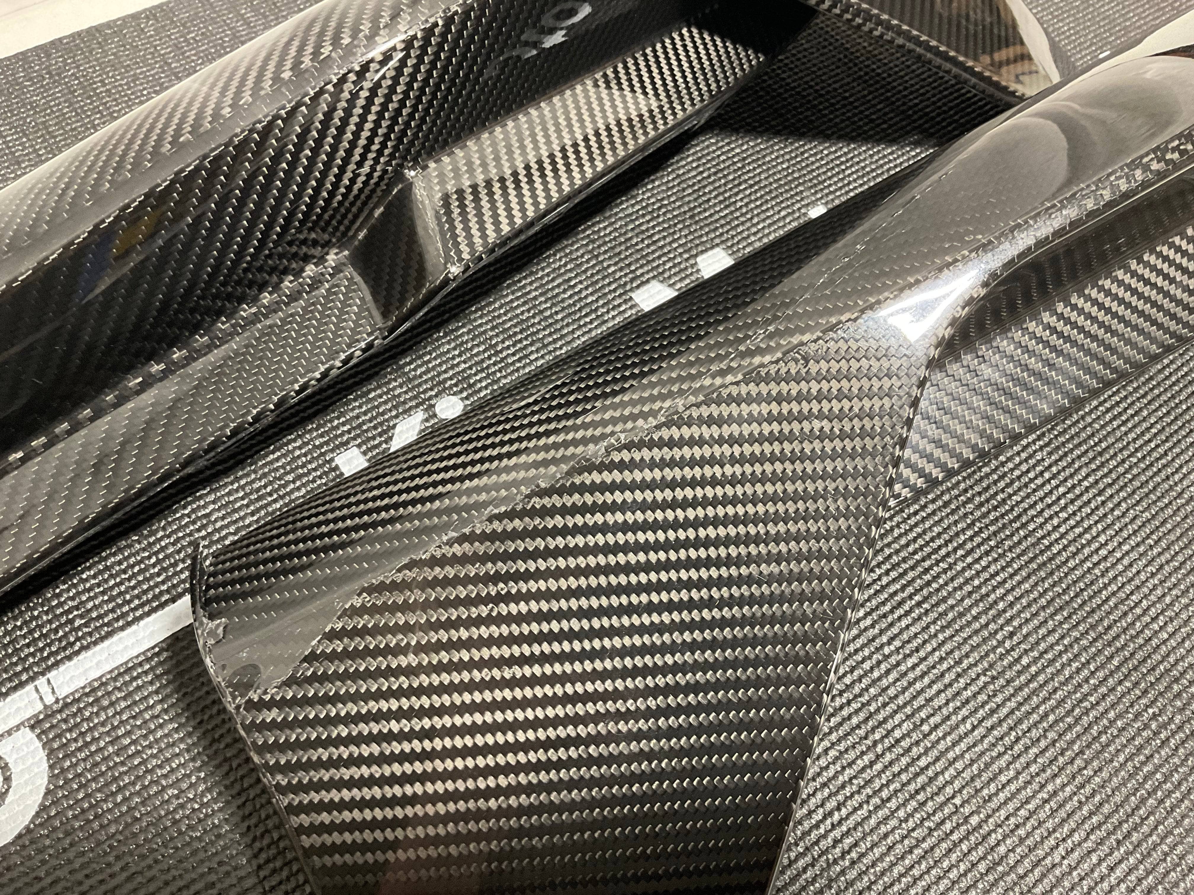 Kies-Motorsports Open Box Item OPEN BOX - Kies BMW G80 M Style Carbon Fiber Rear Bumper Splitters (Cracked)