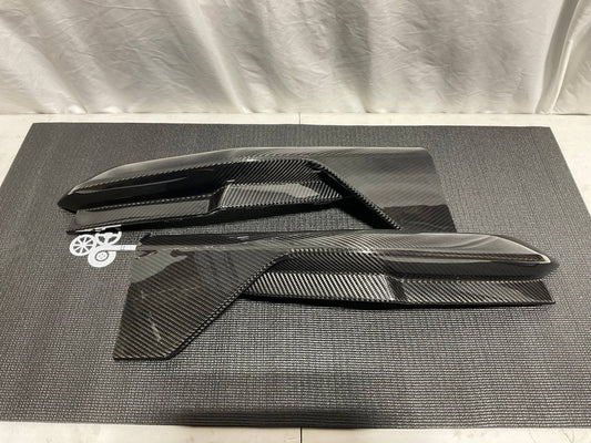 Kies-Motorsports Open Box Item OPEN BOX - Kies BMW G80 M Style Carbon Fiber Rear Bumper Splitters (Cracked)