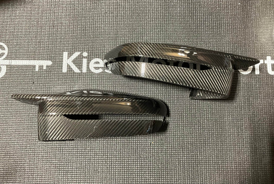 Kies-Motorsports Open Box Item OPEN BOX - Kies G80 Dry Carbon Fiber (Gloss) Mirror Caps (Broken Plastic - Pictured)