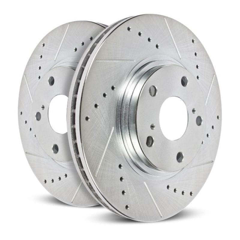 Kies-Motorsports PowerStop Power Stop 01-06 BMW 330Ci Front Evolution Drilled & Slotted Rotors - Pair