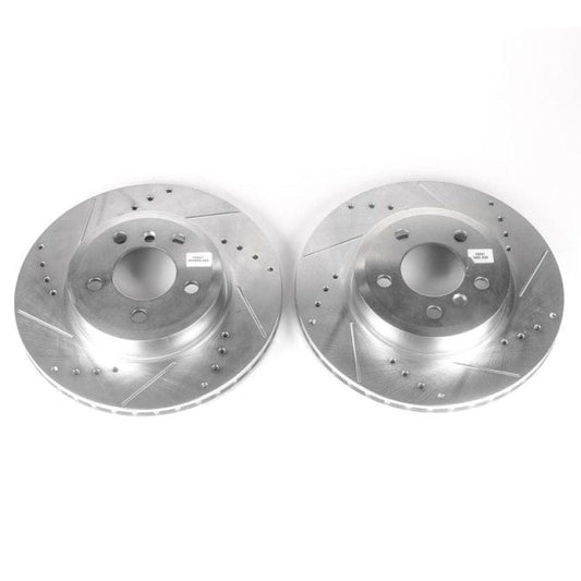 Kies-Motorsports PowerStop Power Stop 04-10 BMW X3 Front Evolution Drilled & Slotted Rotors - Pair