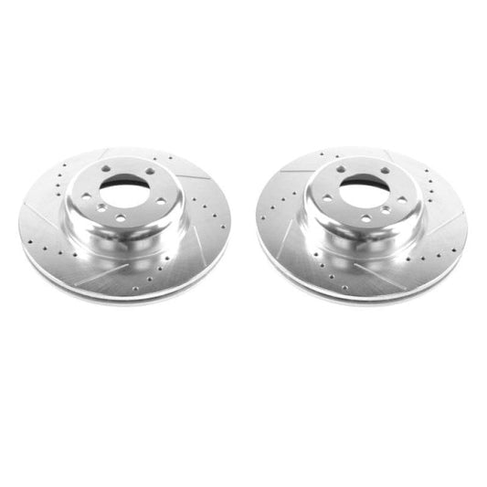 Kies-Motorsports PowerStop Power Stop 08-13 BMW 135i Front Evolution Drilled & Slotted Rotors - Pair