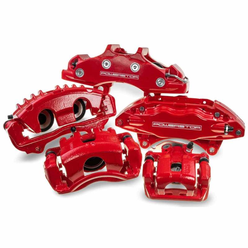 Kies-Motorsports PowerStop Power Stop 08-13 BMW 328i Front Red Calipers w/Brackets - Pair