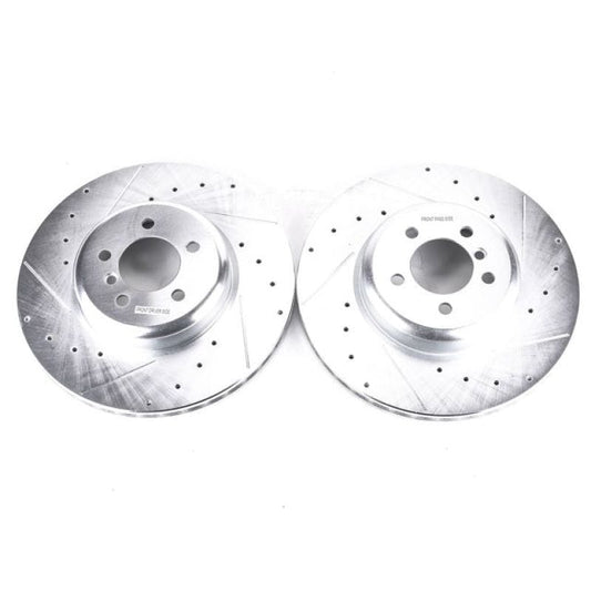 Kies-Motorsports PowerStop Power Stop 13-15 BMW 335i Front Evolution Drilled & Slotted Rotors - Pair