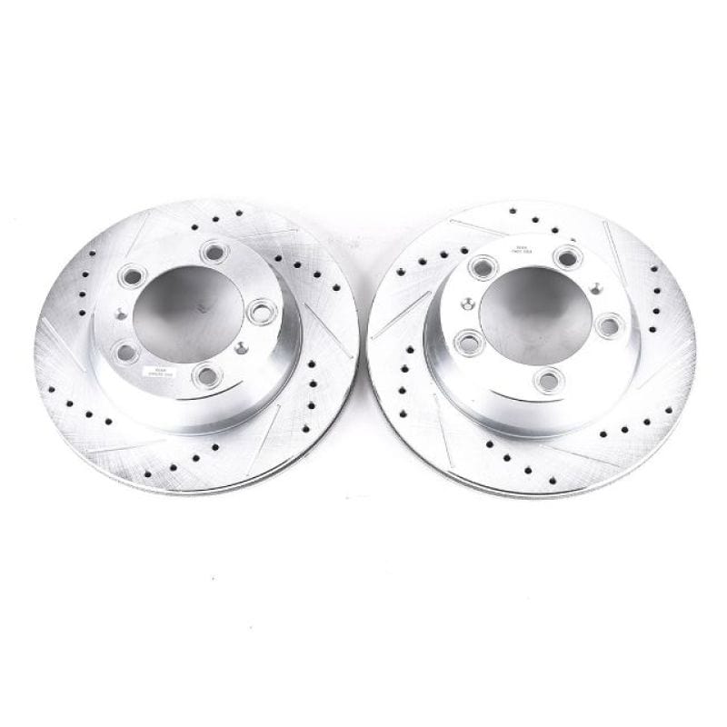 Kies-Motorsports PowerStop Power Stop 17-19 Porsche 718 Boxster Rear Evolution Drilled & Slotted Rotors - Pair