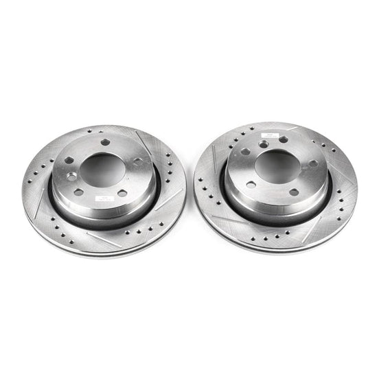Kies-Motorsports PowerStop Power Stop 2000 BMW 323Ci Rear Evolution Drilled & Slotted Rotors - Pair