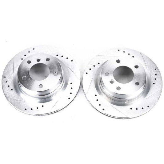 Kies-Motorsports PowerStop Power Stop 2006 BMW 325i Rear Evolution Drilled & Slotted Rotors - Pair