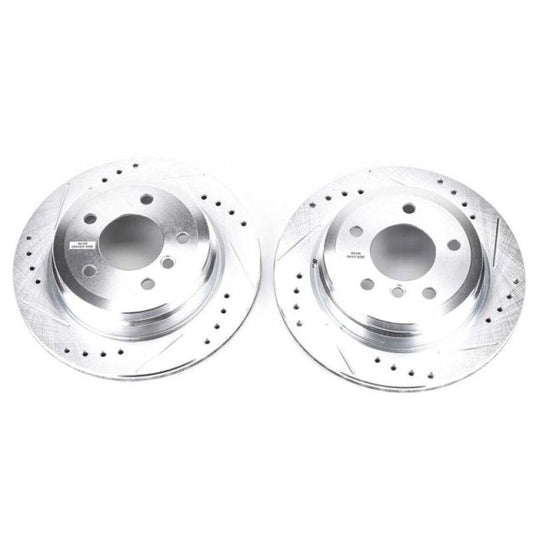 Kies-Motorsports PowerStop Power Stop 2006 BMW 325xi Rear Evolution Drilled & Slotted Rotors - Pair
