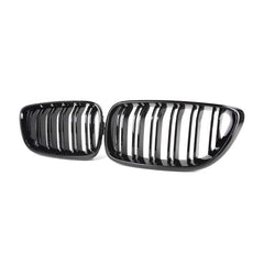 Kies-Motorsports R44 Performance MHC Black BMW M2/2 Series OEM M2 Style Double Slat Front Grille In Gloss Black (F87/F22/F23)