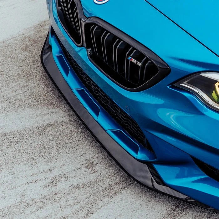 Kies-Motorsports R44 Performance MHC+ BMW M2 Competition S55 GT Style Front Splitter In Gloss Pre Preg Carbon Fibre (F87C)