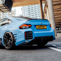 Kies-Motorsports R44 Performance MHC+ BMW M2 G87 Performance Style Rear Rear Bumper Inserts In Pre Preg Gloss Carbon Fibre (G87)