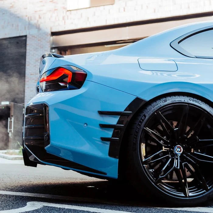 Kies-Motorsports R44 Performance MHC+ BMW M2 G87 Performance Style Rear Side Fender Trims In Pre Preg Gloss Carbon Fibre (G87)