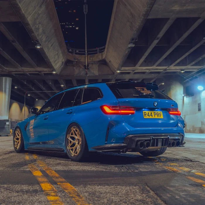 Kies-Motorsports R44 Performance MHC+ BMW M3/M4 DF1 LED Rear Diffuser In Gloss Pre Preg Carbon Fibre (G80/G81/G82/G83)