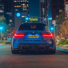 Kies-Motorsports R44 Performance MHC+ BMW M3/M4 DF1 LED Rear Diffuser In Gloss Pre Preg Carbon Fibre (G80/G81/G82/G83)
