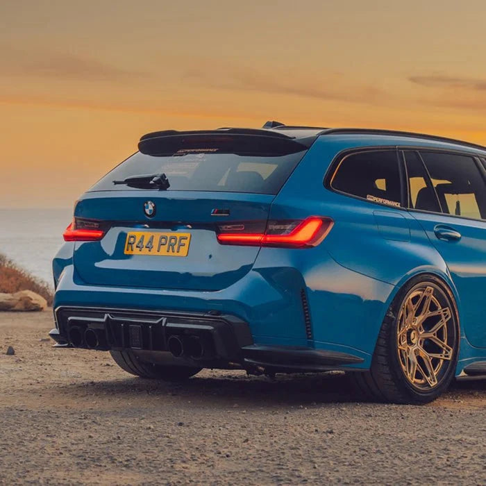 Kies-Motorsports R44 Performance MHC+ BMW M3/M4 DF1 LED Rear Diffuser In Gloss Pre Preg Carbon Fibre (G80/G81/G82/G83)