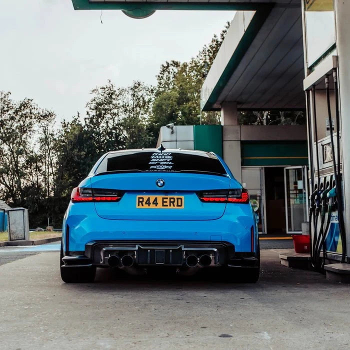 Kies-Motorsports R44 Performance MHC+ BMW M3/M4 DF1 LED Rear Diffuser In Gloss Pre Preg Carbon Fibre (G80/G81/G82/G83)