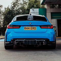 Kies-Motorsports R44 Performance MHC+ BMW M3 SS1 Rear Side Splitters In Gloss Pre Preg Carbon Fibre (G80/G81)