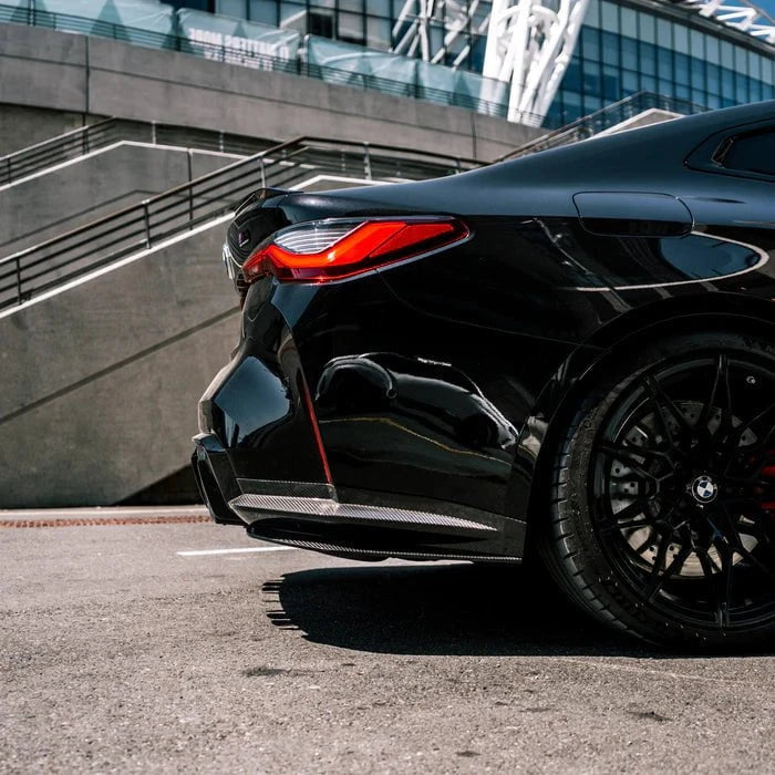 Kies-Motorsports R44 Performance MHC+ BMW M4 SS1 Rear Side Splitters In Gloss Pre Preg Carbon Fibre (G82/G83)