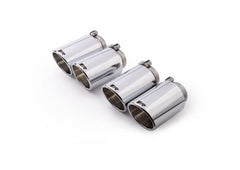 Kies-Motorsports Remus Remus Stainless Steel 102mm Angled Rolled Edge Chrome Tail Pipe Set (Quad Tips)