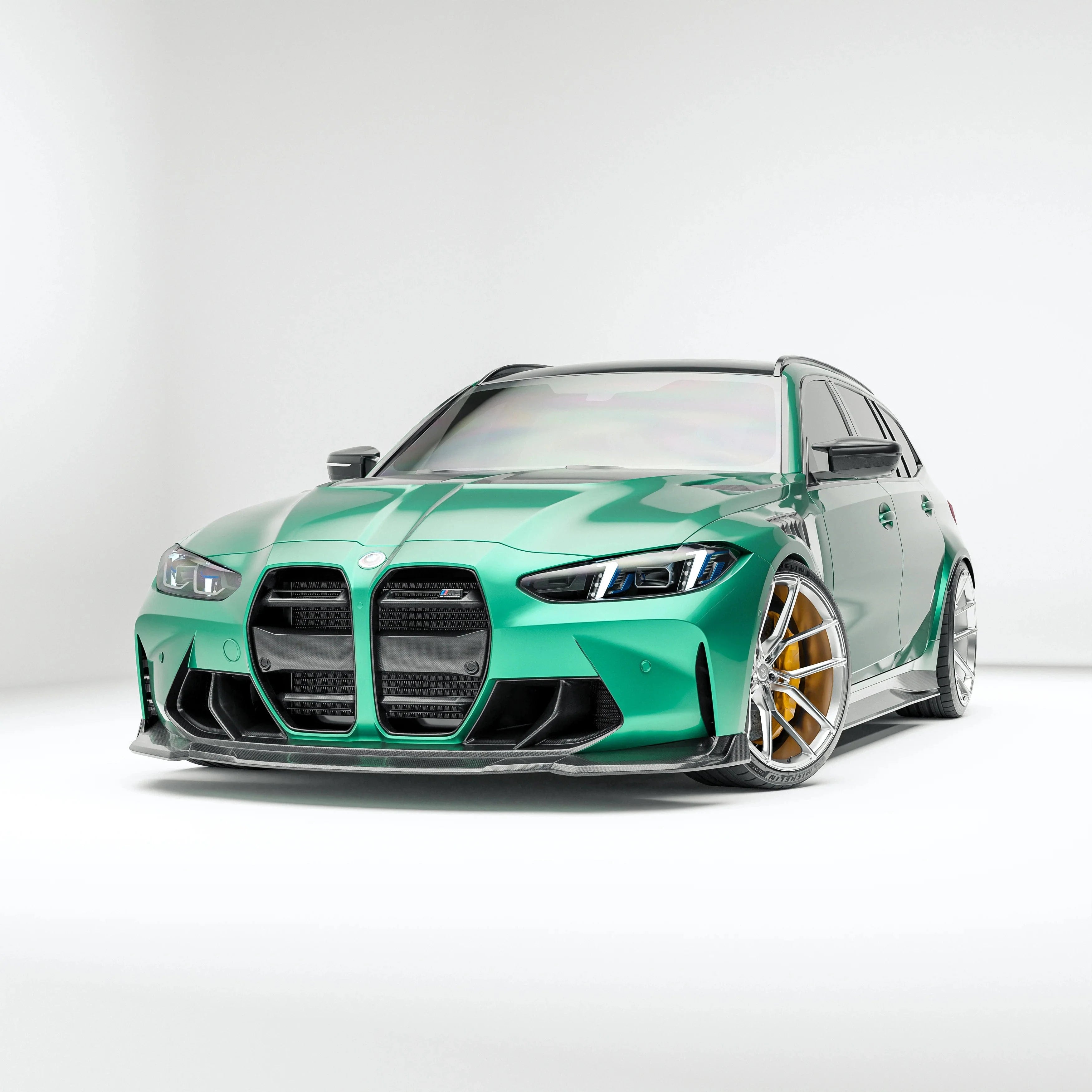 Kies-Motorsports Revozport Revozport 3 Pieces Carbon Fiber Front Lip for BMW G80 G81 M3 G82 G83 M4 2021-2024