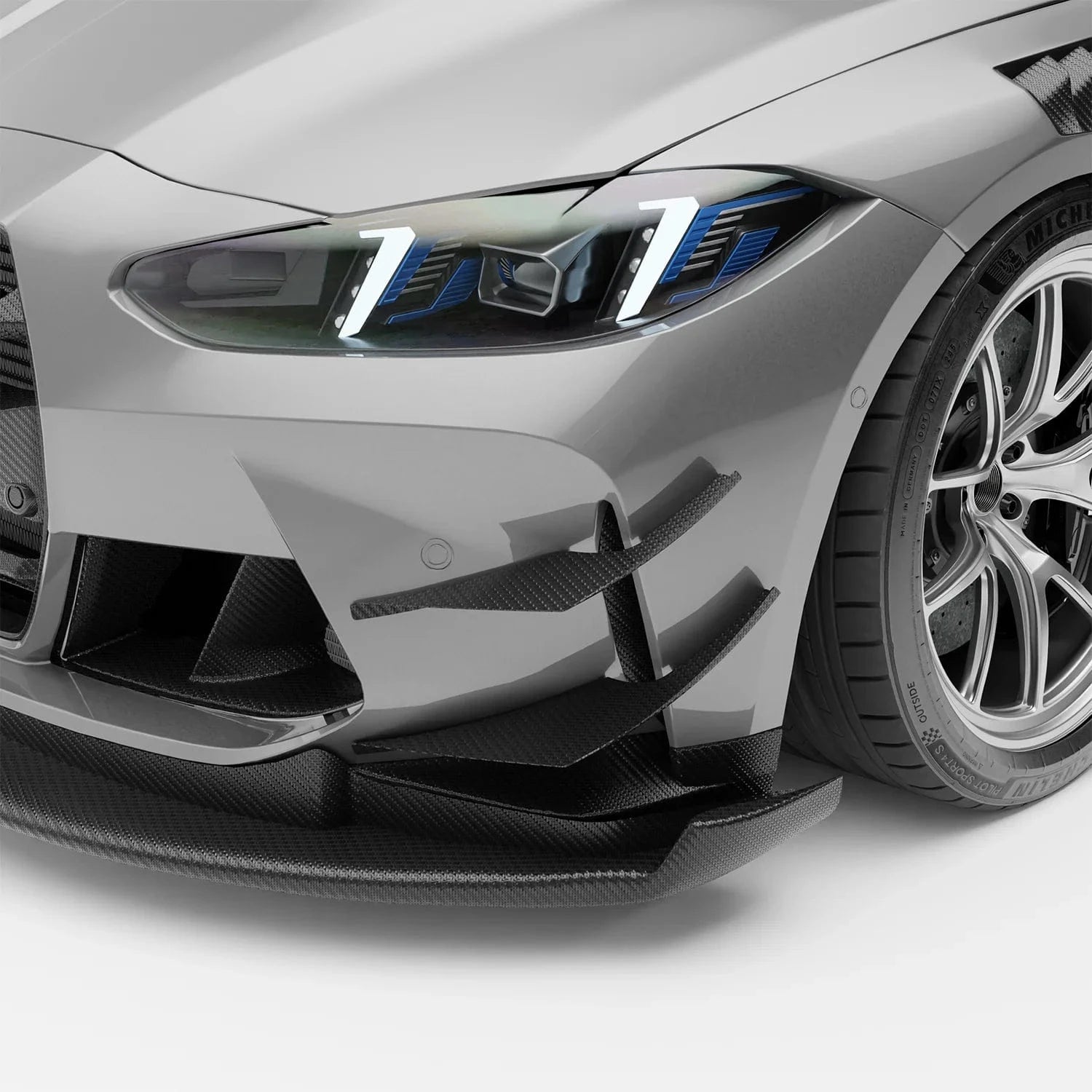 Kies-Motorsports Revozport Revozport Carbon Fiber Front Bumper Canards for BMW G80 M3 G82 G83 M4