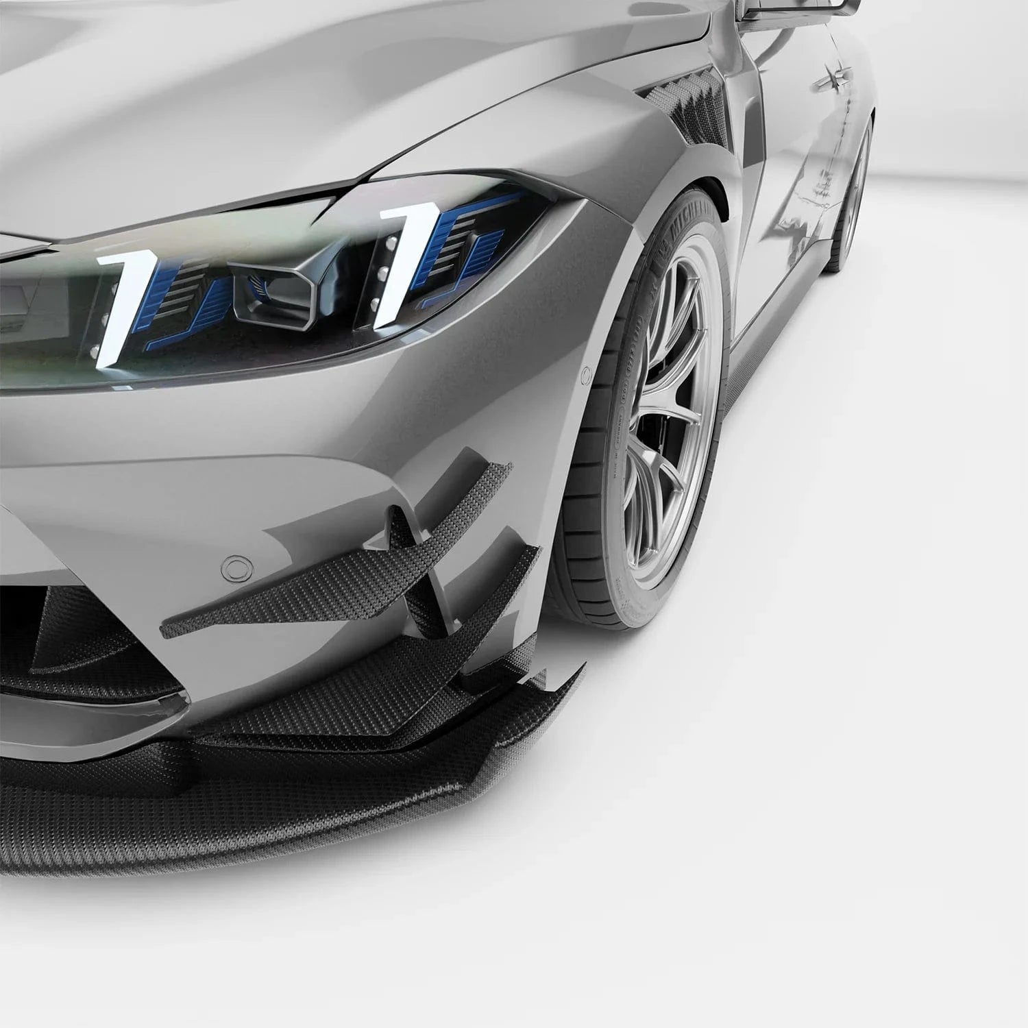 Kies-Motorsports Revozport Revozport Carbon Fiber Front Bumper Canards for BMW G80 M3 G82 G83 M4