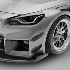 Kies-Motorsports Revozport Revozport Carbon Fiber Front Bumper Canards for BMW G87 M2