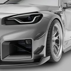 Kies-Motorsports Revozport Revozport Carbon Fiber Front Bumper Canards for BMW G87 M2