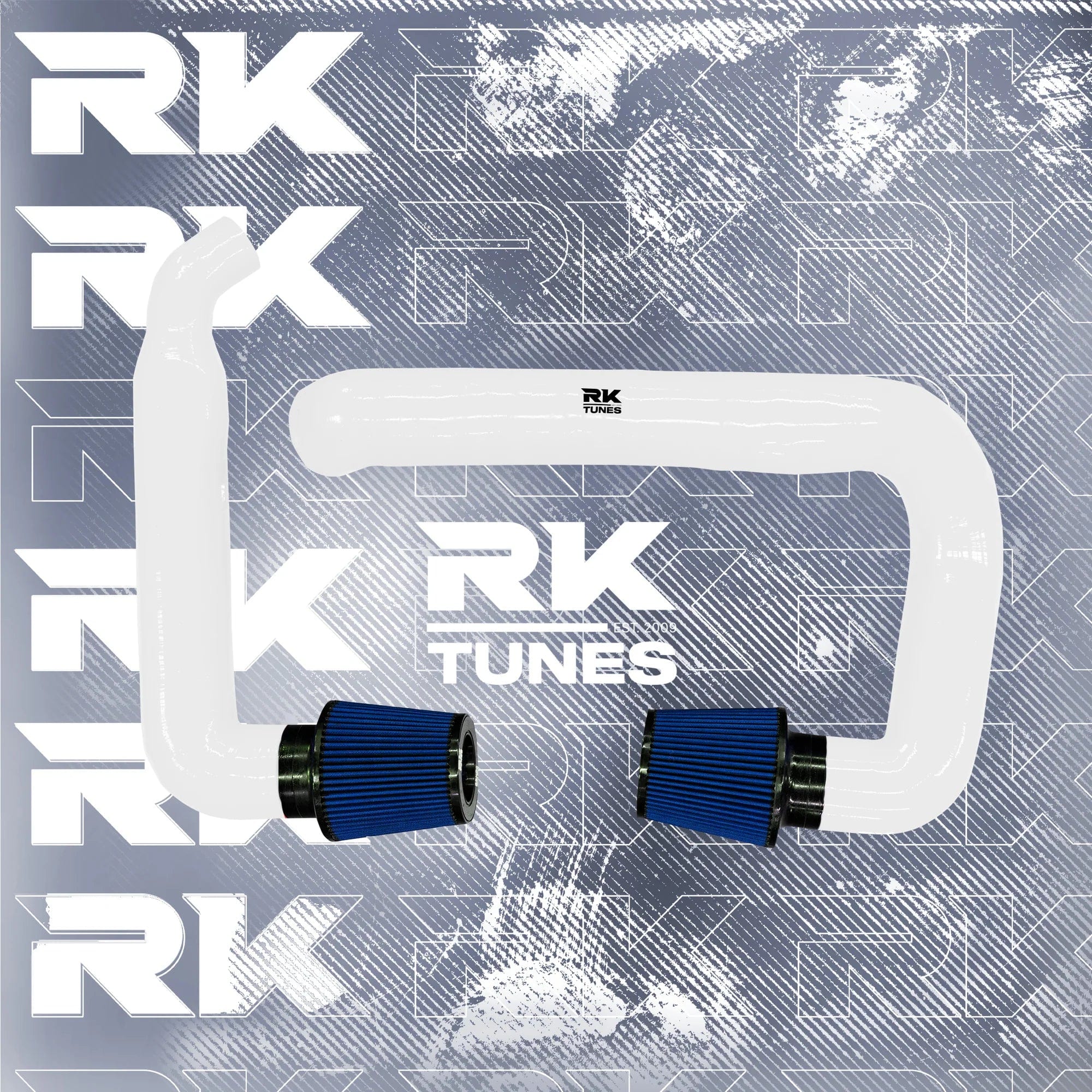 Kies-Motorsports RK TUNES BMW RK X3M / X4M front mount intakes White / Blue