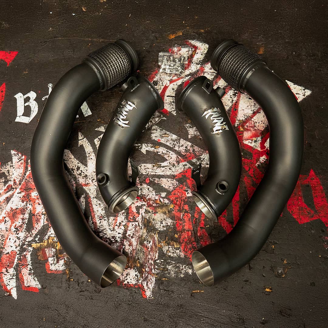 Kies-Motorsports Rvng RaceWorks Rvng (F90,F91,F92,F93) M5 & M8 S63 XL Flow Series 3.5” inlet Downpipes