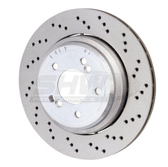 Kies-Motorsports SHW Performance SHW 06-08 BMW Z4 3.2L Right Rear Cross-Drilled Lightweight Brake Rotor (34212282304)