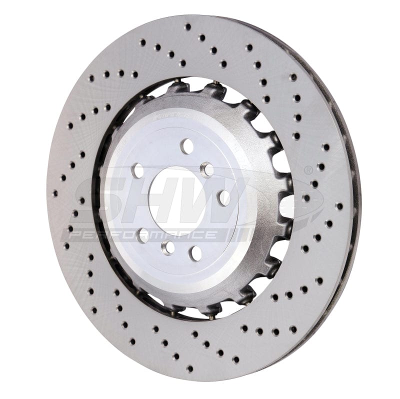 Kies-Motorsports SHW Performance SHW 11-16 BMW M5 4.4L Right Rear Cross-Drilled Lightweight Brake Rotor (34212284104)