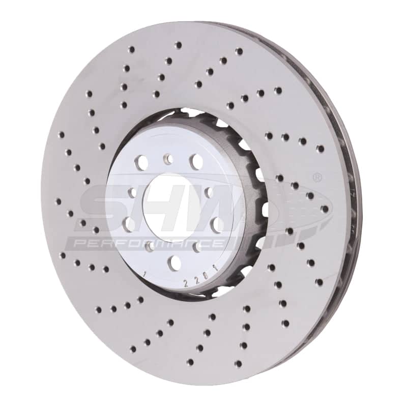 Kies-Motorsports SHW Performance SHW 15-18 BMW X5 M 4.4L Left Front Cross-Drilled Lightweight Brake Rotor (34112284901)